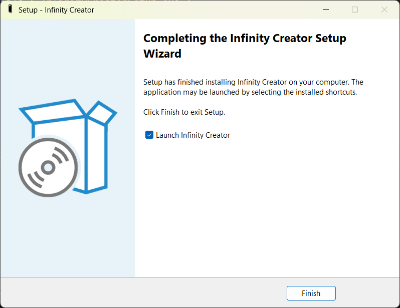 Installer finshed page screenshot